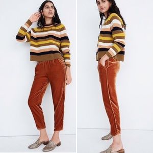 NEW Madewell Luxe- Velvet Gold Trouser Pants